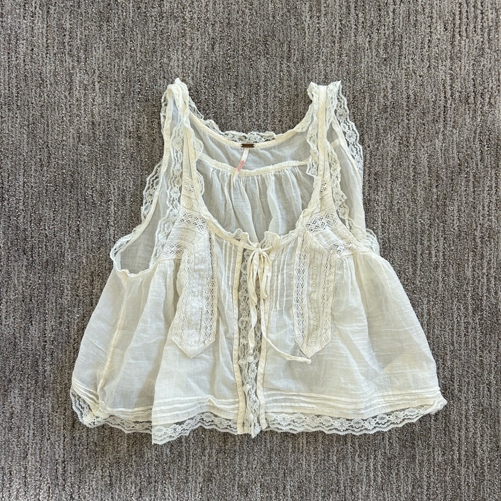 Free People Forevermore Lace Tank Top